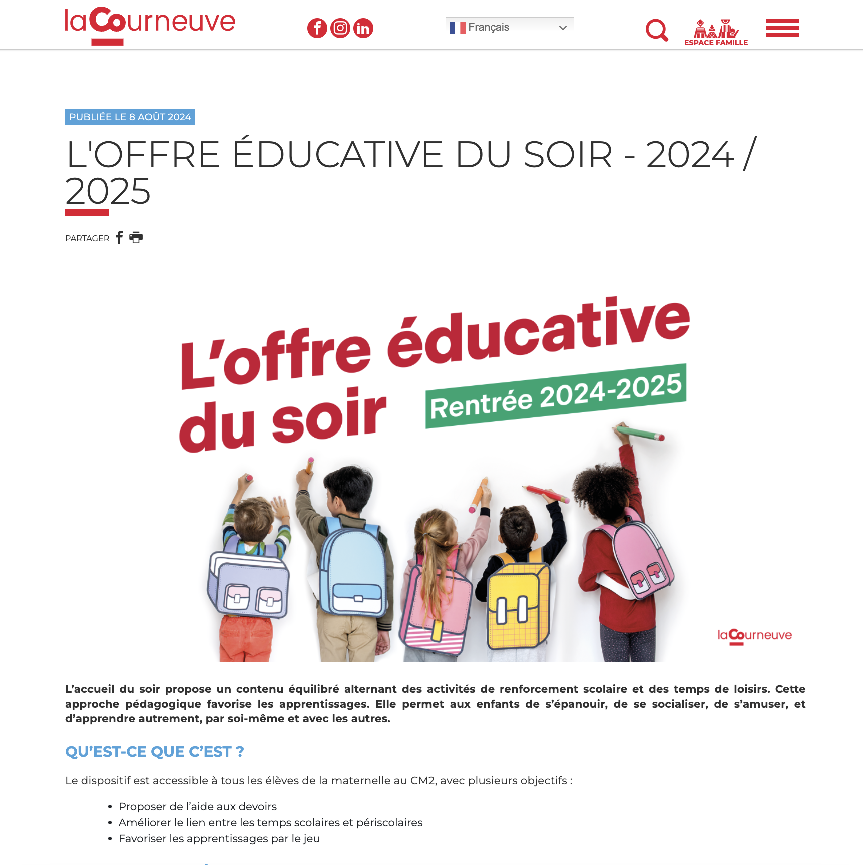 Site internet de la ville